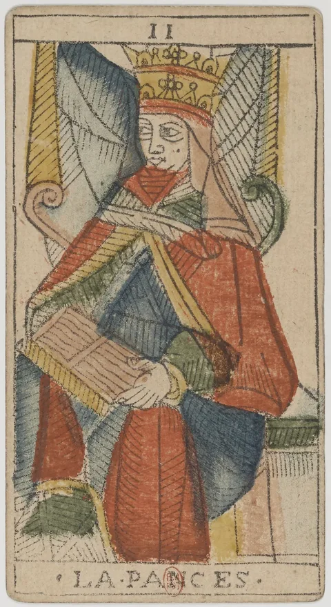 A Papisa, arcano II do Tarot de Marselha de Jean Dodal